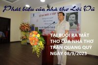 PHÁT BIỂU CỦA NHÀ THƠ LÔI VŨ